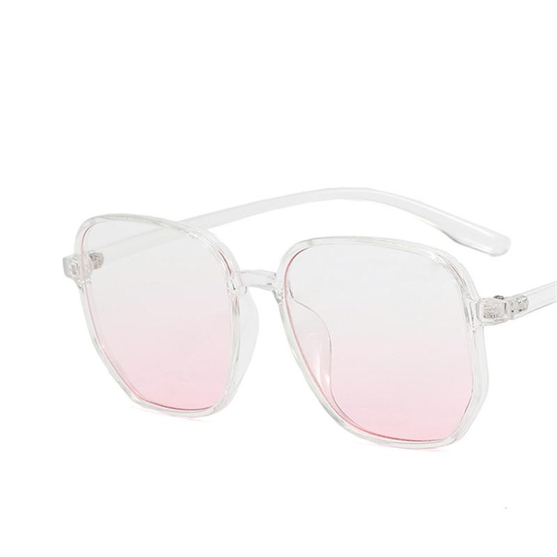 Oversized Blush Square Sunglasses Women Designer Gradient Color Glasses Irregular Polygon Frame Fashionable