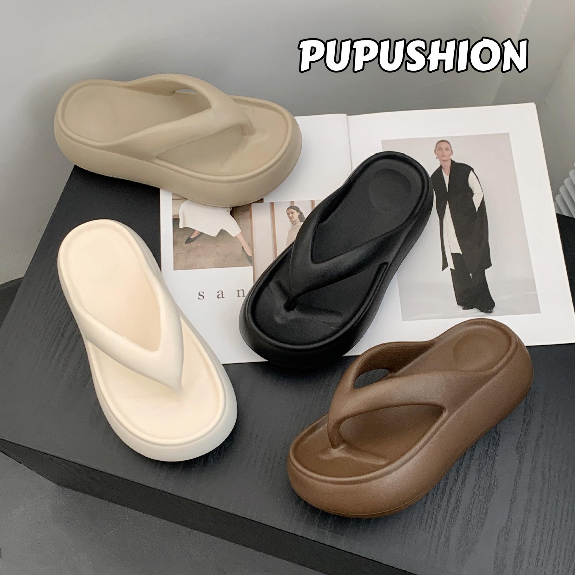 

Slippers women summer wear flip-flops thick bottom heightening new non-slip deodorant seaside beach bathing stepping on shit feeling 39—40 небо синє кольору