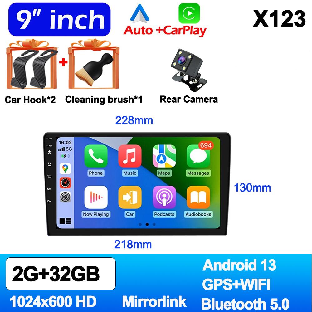 7"/9"/10" Universal Android 13 2Din Car Radio Autoradio 64G GPS Car Audio Carpaly Multimedia Player For Hyundai Nissan Toyota