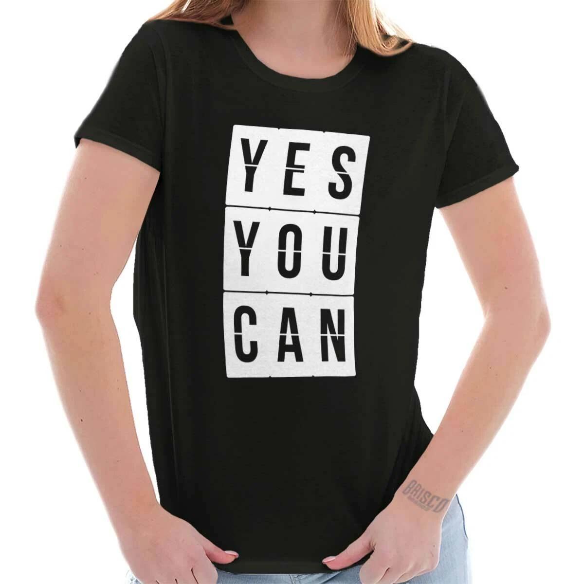 Yes You Can Encouragement Inspirational Gift Womens Top Junior Graphic Tee XXL