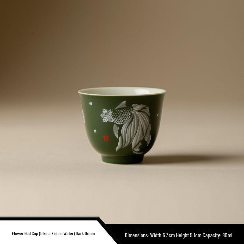 Like Fish in Water: Mòyú Glazed Ceramic Kung Fu Tea Tasting Cup