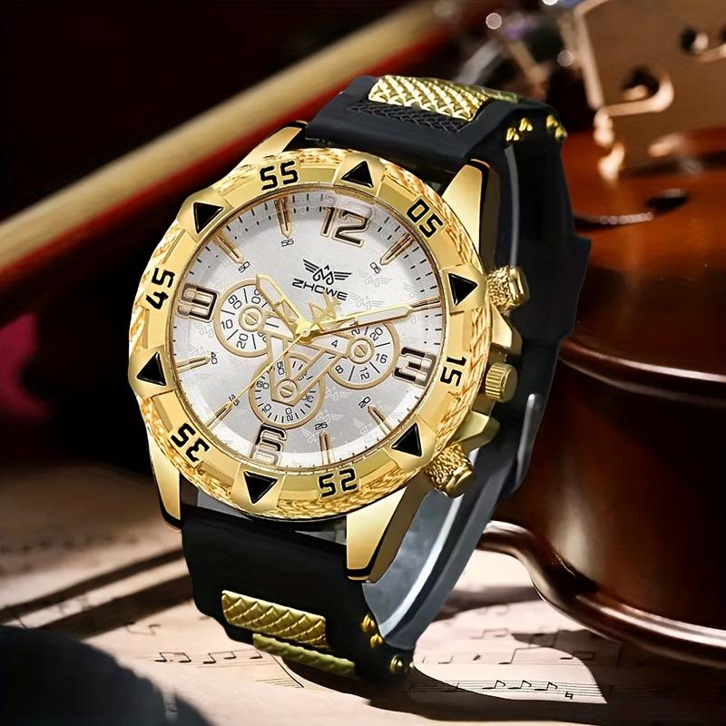 Silicone Strap Watch Fashion Casual Trend Men'S Quartz Watch Large Dial Business Men'S Watch