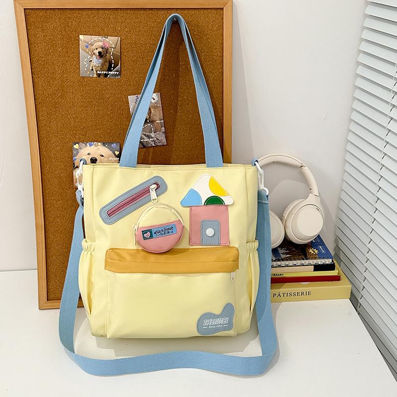 Schoolbag Girl High Value Backpack Girl Cute Junior High School Students Contrast Color Girl Heart Backpack.
