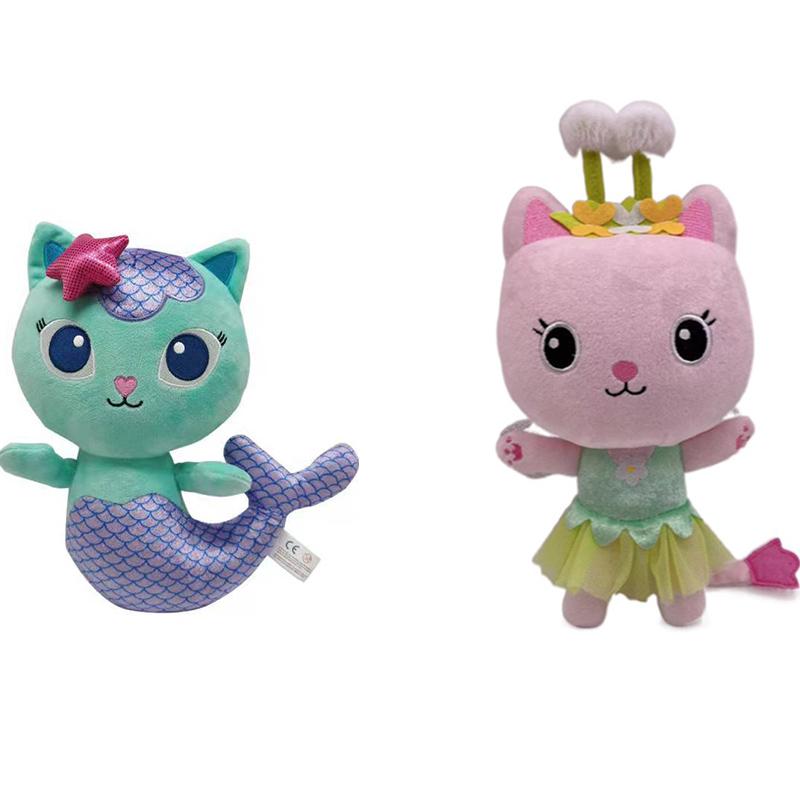2pcs/lot Gabby's Dollhouse Plush Toy Mercat Mermaid Pandy Paw Cakey Kitty Fairy CatRat Stuffed Animal Plushie Doll Fan Girl Gift