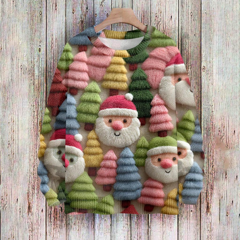 Χριστουγεννιάτικα Φούτερ Γυναικεία Πλεκτά Πουλόβερ Χαριτωμένα Πουκάμισα Φθινοπωρινά μπλουζάκια με λαιμόκοψη