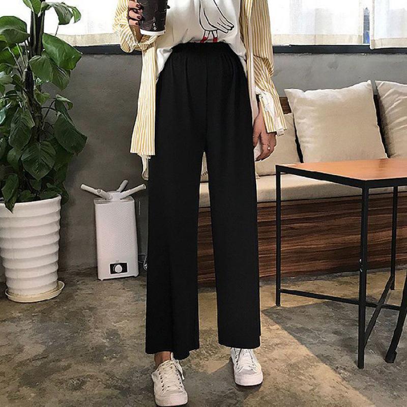 

Женские брюки больших размеров из ледяного шелка с принтом тай-дай и широкими штанинами - С высокой талией, свободные, стройнящие, повседневные летние брюки в пол 2XL for 135-165 jin