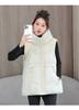 Autumn and winter new down cotton clothes women's vest short hooded thick knitted wool Korean version jacket tide