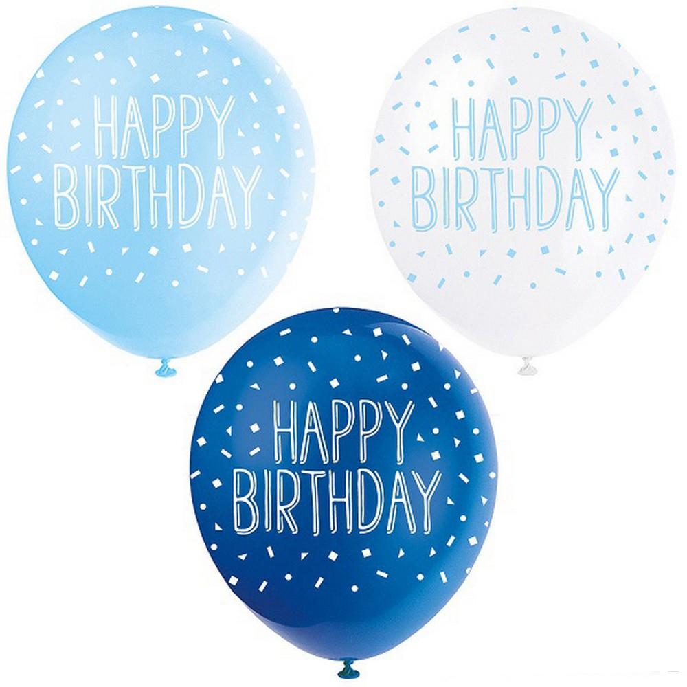 Unique Party Pearlised Latex Happy Birthday Balloons (5 x Pack of 5)