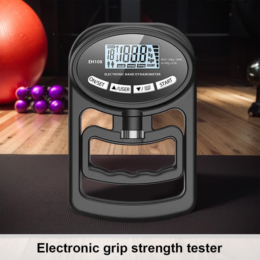 Grip Strength Tester 265Lbs/120Kg Digital Hand Dynamometer Ergonomic Grip Strength Meter LED Display for Home School Use