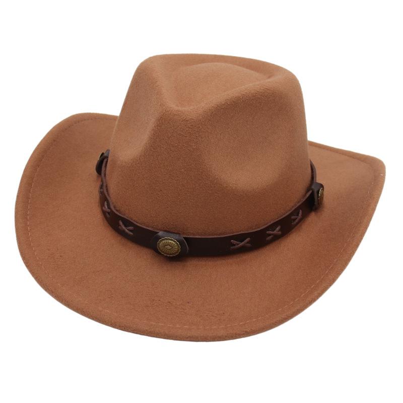 Metal Belt Top Hat Cowboy Hat Street Shot Jazz Hat Ancient Felt Hat Performance Antique Sun Hat Dance