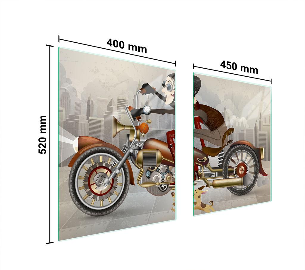 SZKLANA PŁYTA OCHRONNA NA KUCHENKĘ 85x52 MOTOCYKL