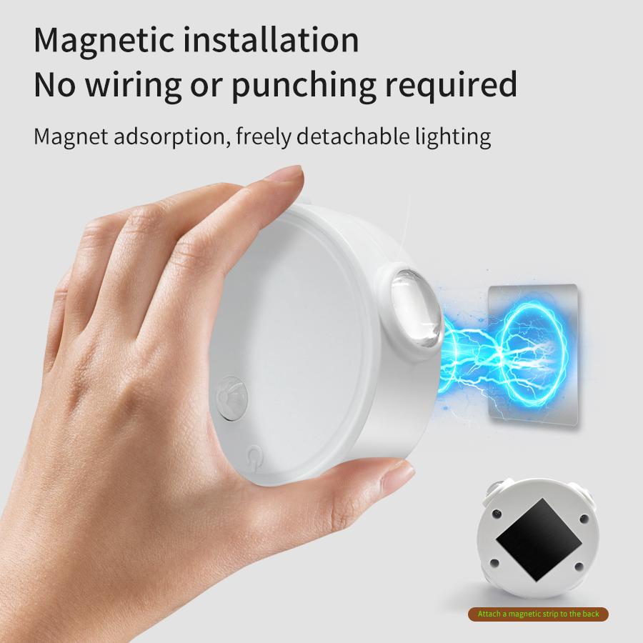 1PC RGB Rechargeable Cat Eye Ambient Light Motion Sensor Night Light Magnetic Wall Lamp for Bedroom Hallway Stairs Decor