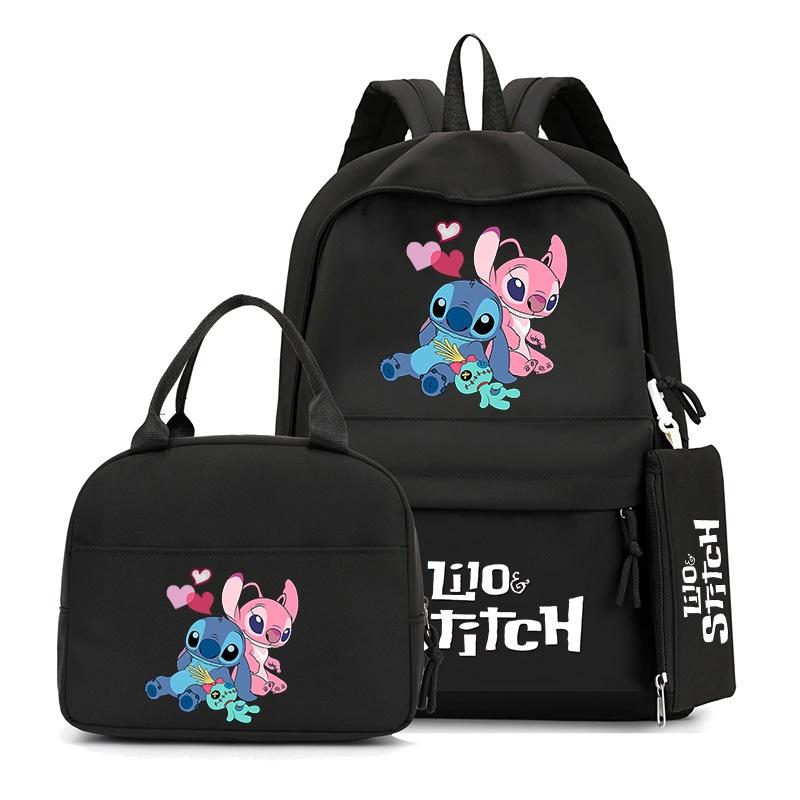 Cartoon Print Children S Backpack Set, Casual Student Backpack Three-Piece Set one size fits all