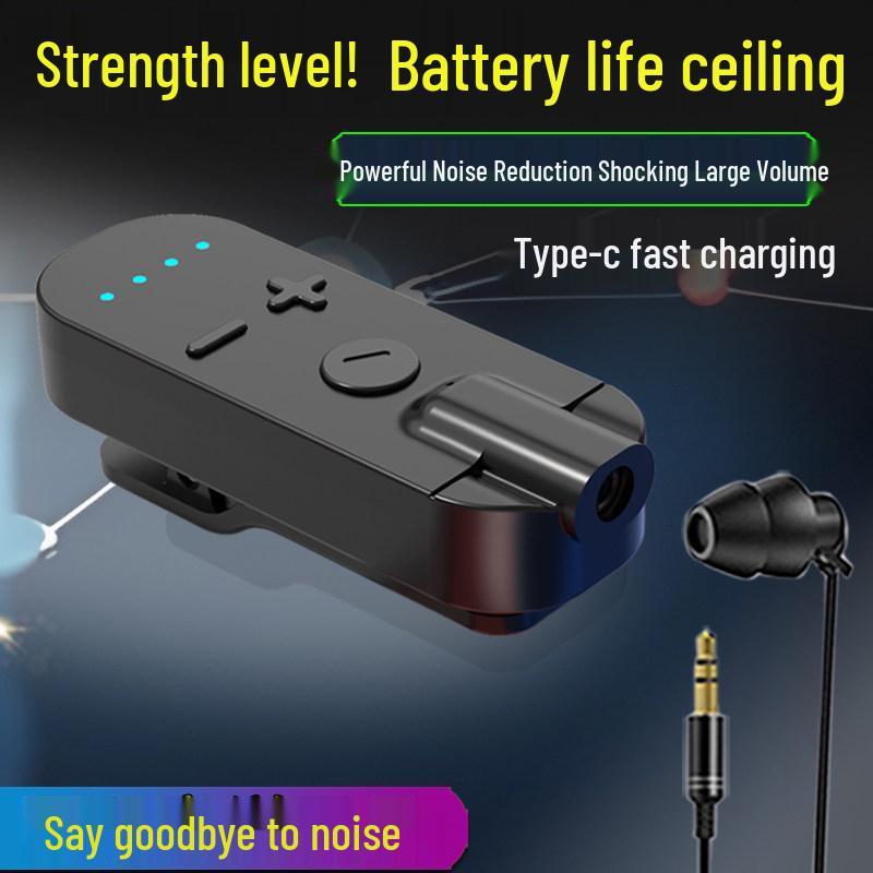 Universal Clip-On Bluetooth Headphone Receiver with Extended Battery, High-Quality Sound, Noise Reduction, and HD Calls