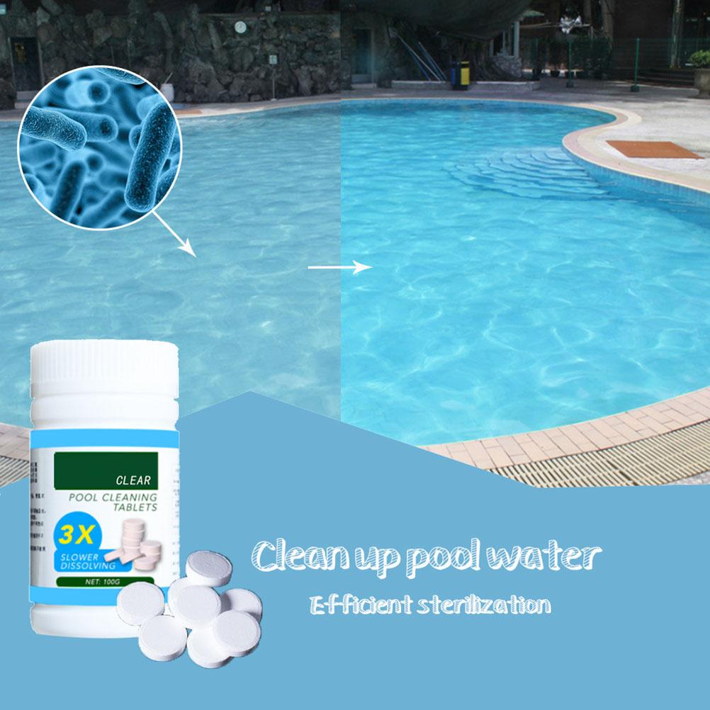 Pool Effervescent Tablets Swimming Pool Chlorine Tablet with Floating Chlorine Dispenser Box for Home Pool Tubs Spas