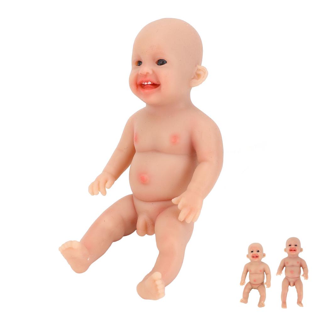 Lifelike Reborn Baby Doll 6 Inch Realistic Cute Sweet Smile Face Soft Silicone Solid Real Reborn Bab