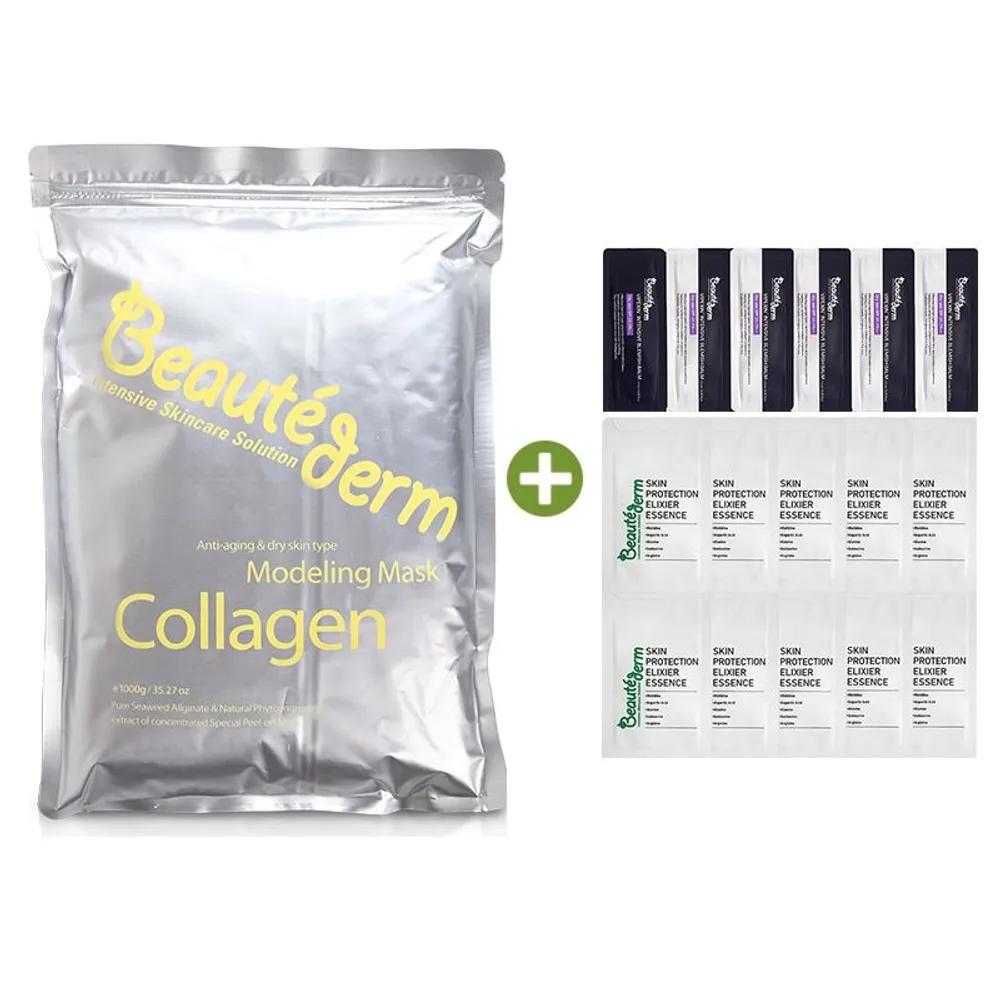BEAUTEDERM Collagen Modeling Mask Pack 1kg + 35ml Best Sample Skin Elasticity Pore Tightening Sebum Control