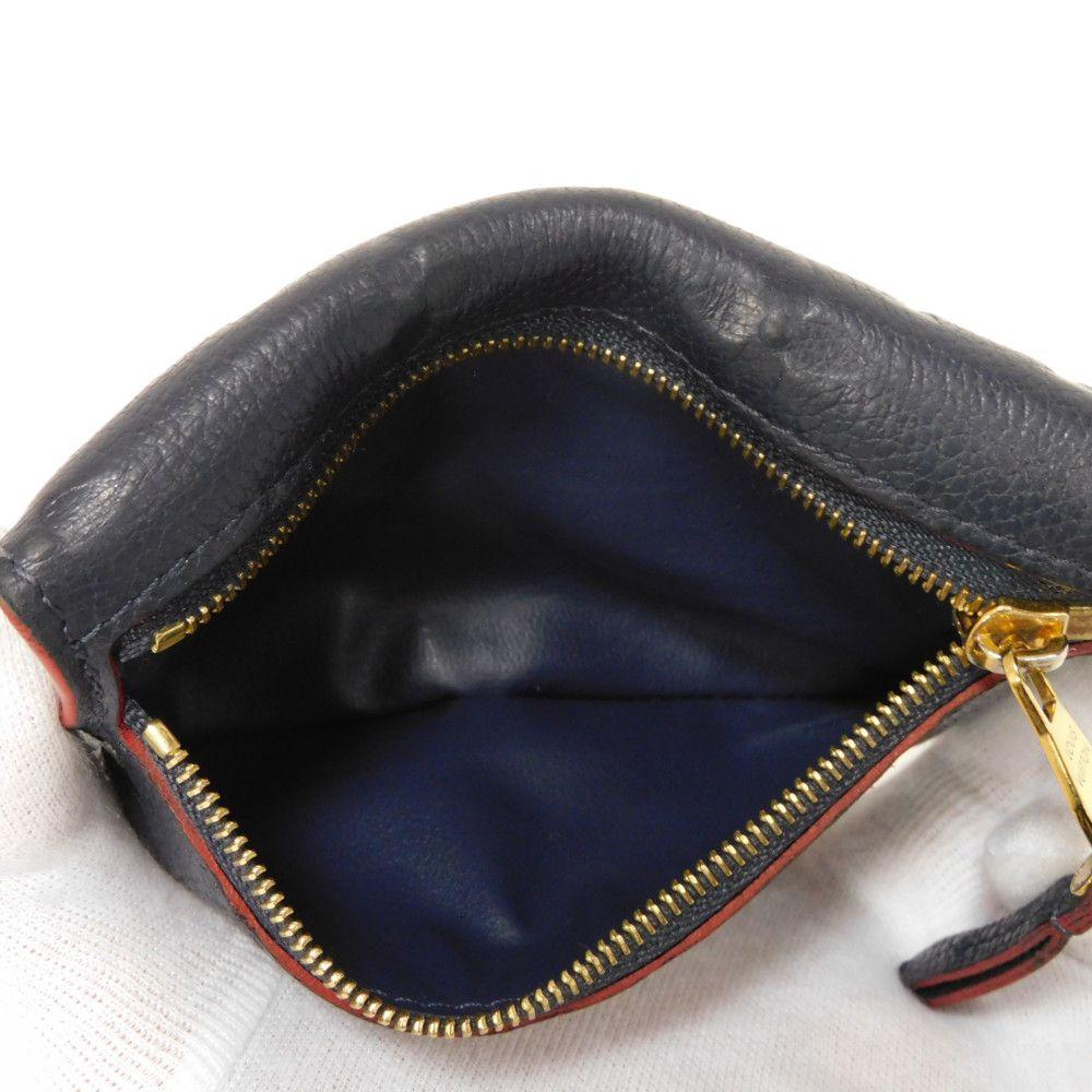 Used 12564 Pochette Cle M62017 7943 Key Ring Compact Wallet RFID Monogram Empreinte Marine Rouge Unisex from Japan