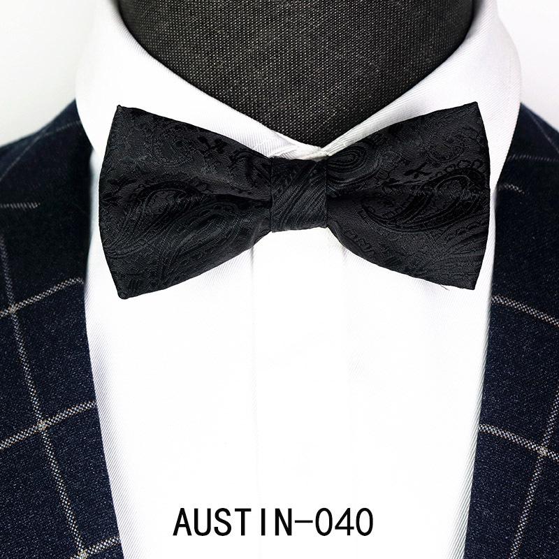 Men's Jacquard Bow Tie & Boutonniere Set for Weddings