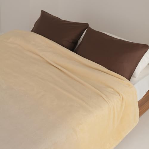 Nishikawa Hauu Fluffy Blanket, Single, Yellow, Washable, Fluffy and Soft, FQ04045527