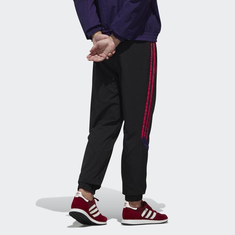 adidas Oryginalne Sportowe Spodnie Dresowe Czarne Fioletowe Różowe EJ0951