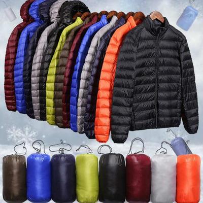 Autumn and Winter Thin Hooded Men's Plus Size Down Jacket Men Slin Fit Cotton Hooded Coats