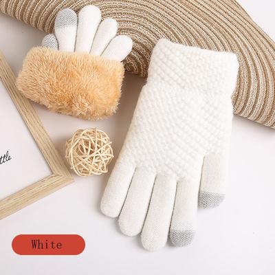 Guanti da donna in maglia per l'inverno, caldi e freddi, con protezione, più doppio strato di velluto, spessi, per ciclismo all'aperto, touch screen
