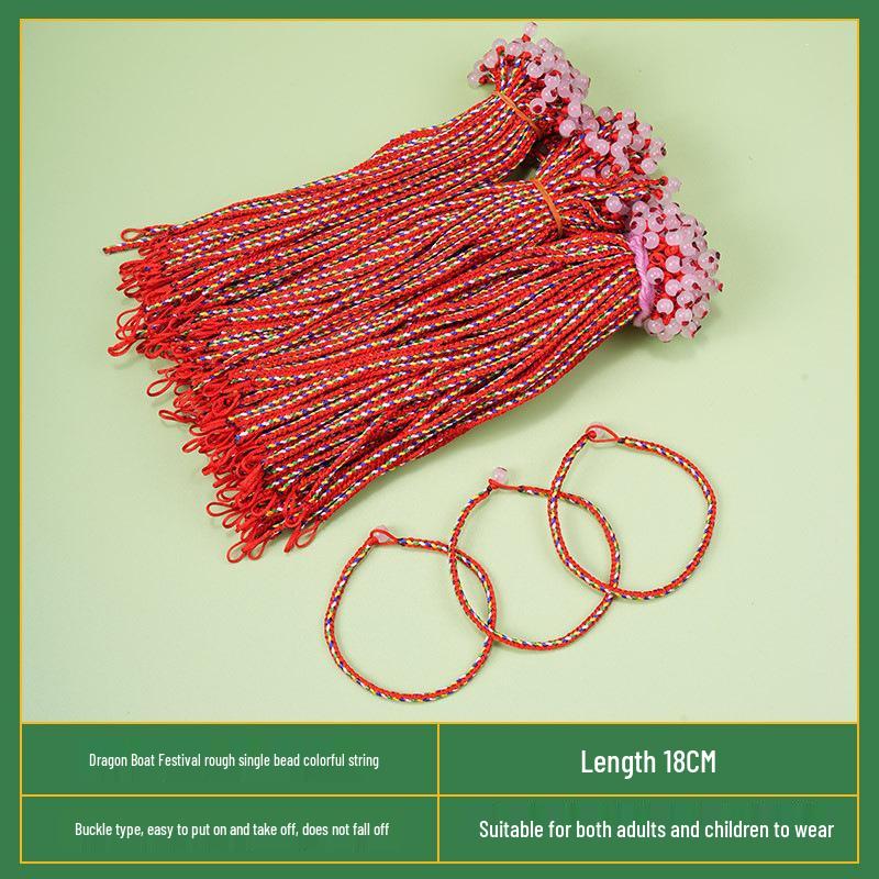 Hand-Woven Five-Color Dragon Boat Festival Bracelet: Children's & Adult Vajra Knot Red Rope