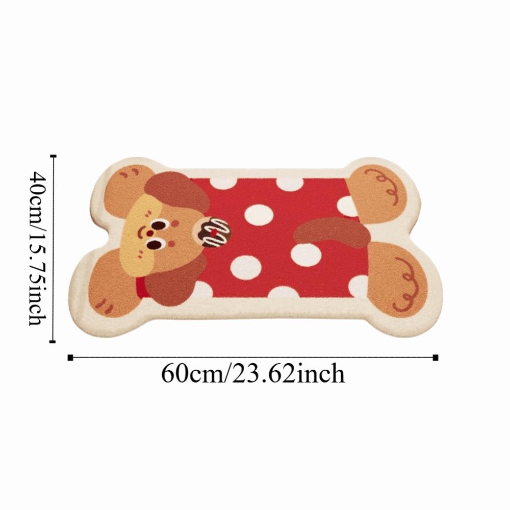Animal Theme Material Bathroom Floor Mat Thickened Cartoon Design Foot Mat Non-Slip Irregular Shaped Toilet Carpet Bathroom Use