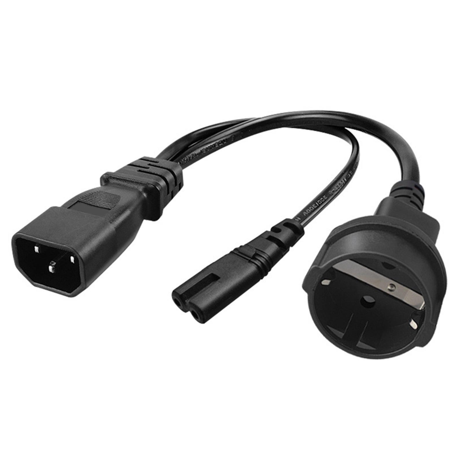 

Power Adapter Cord With IEC320 C14 To C7 Connector And German 4.8mm Outlet 0.32m Multiple Use