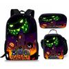 Hip Hop Popular Funny Geometry Dash 3D Print 3pcs/Set pupil School Bags Laptop Daypack Backpack Crossbody Lunch bag Pencil Case