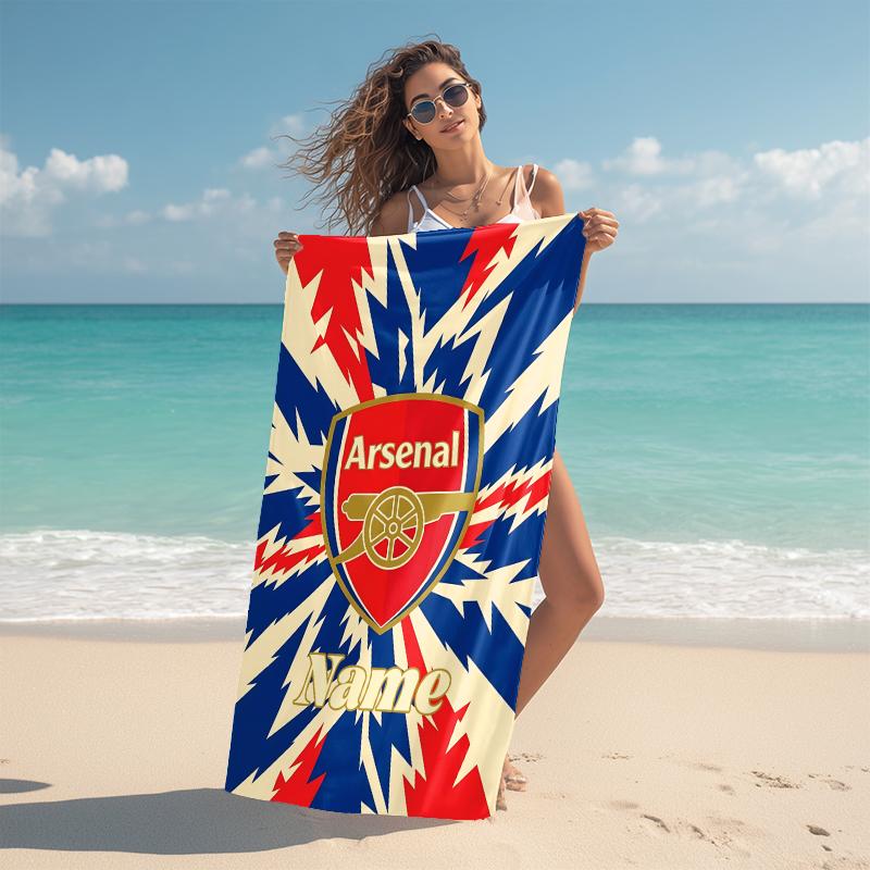 Personalized Arsenal Crest Beach Towel Microfiber Beach Towel Thin Absorbent for Beach Swimming Yoga Bath Sports. 0910362