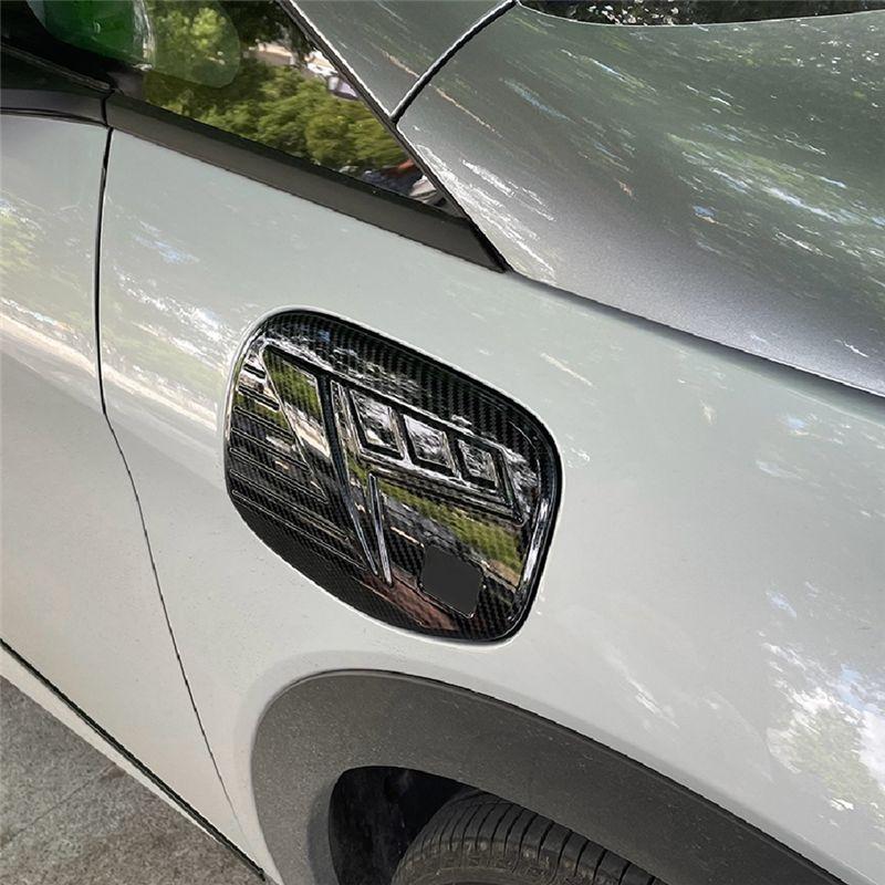 Authentic Car Carbon Fiber Grain Charging Port Door Cover Trim Sticker For BYD Dolphin Atto1 EA1   Car Parts
