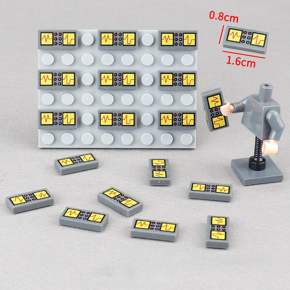 MOC 10PCS 3069 Printed Electronic Screen Pattern Building Blocks 3069pb Black And Red Board Bricks Assemble Particle Toy Gifts