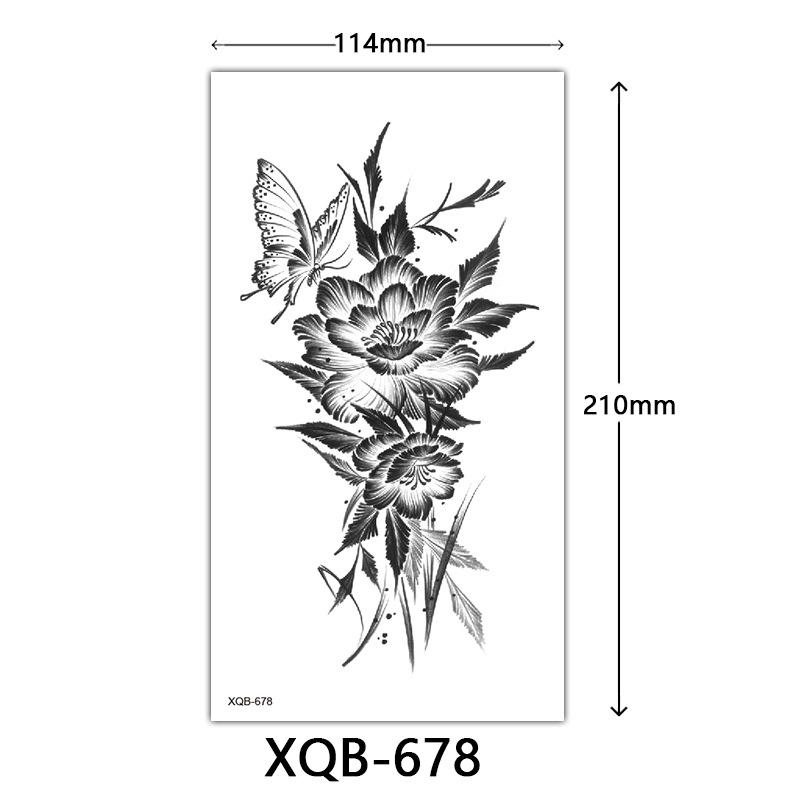 Small Full Arm Tattoo Sticker, Flower Letters, Plain Flower Tattoo Sticker Tattoo