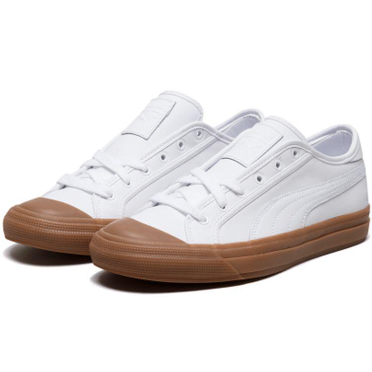 Puma Capri Leather Low-Top Sneakers Unisex Sneakers White Brown 369244-03