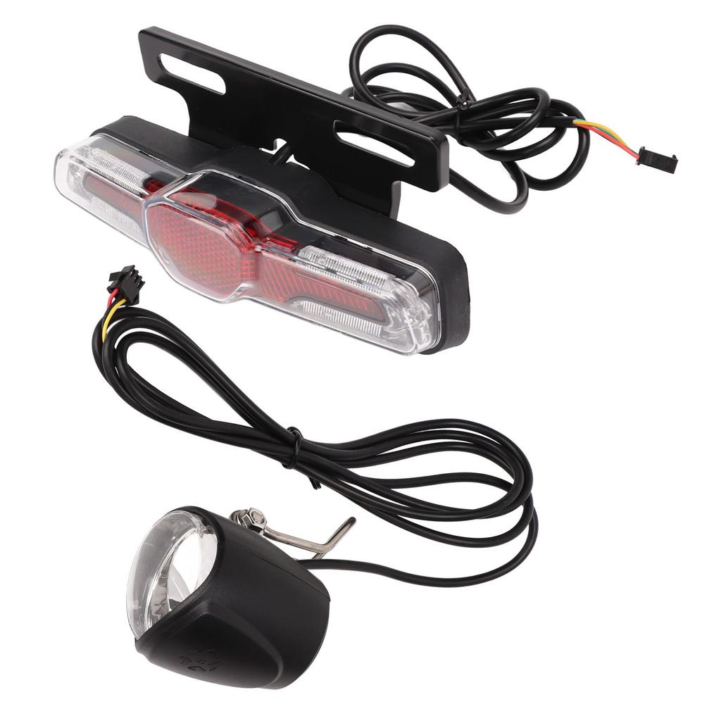 Ensemble Lumière Avant Arrière pour Vélo Électrique LED Premium Phare Vélo Électrique Feu Arrière Ensemble Interrupteur Multifonction