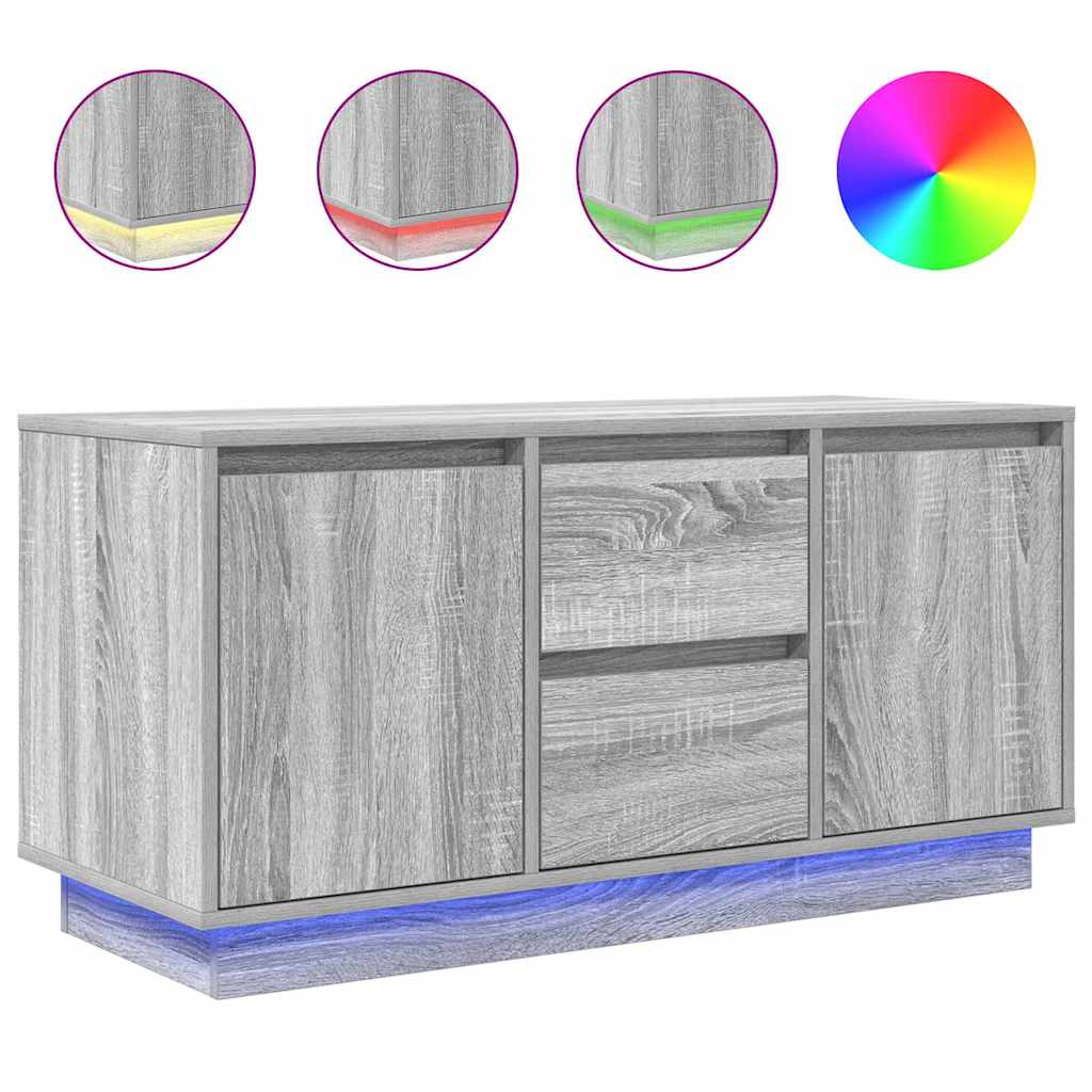 TV Cabinet with LED Lights Grey Sonoma 100 x 41 x 50 cm
