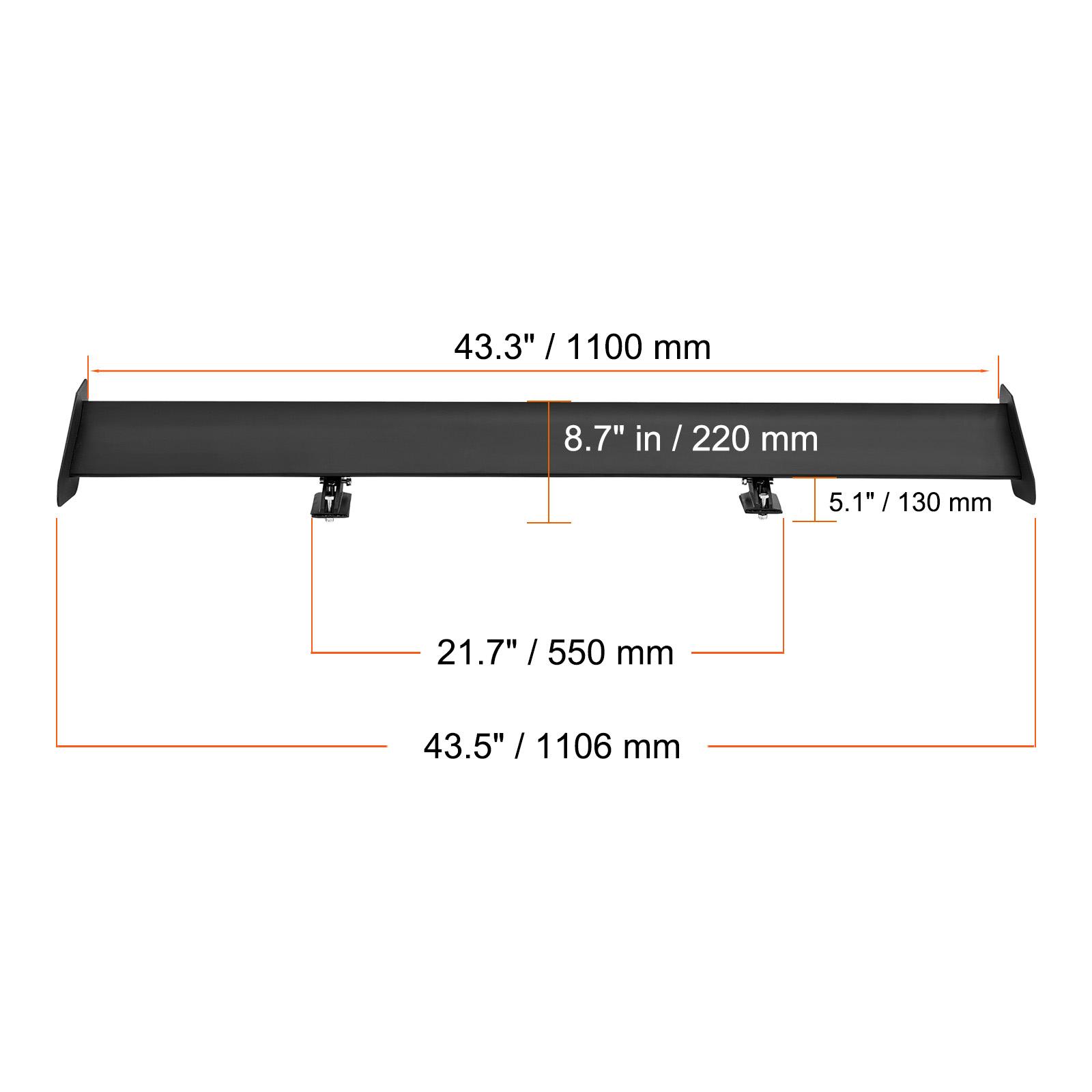 SucceBuy GT Wing Car Spoiler 53.1 inch Universal Spoiler with Double Deck Car Rear Spoiler Wing, Racing Spoiler BGW/JDM Drift 43.5x8.7x5.1 in