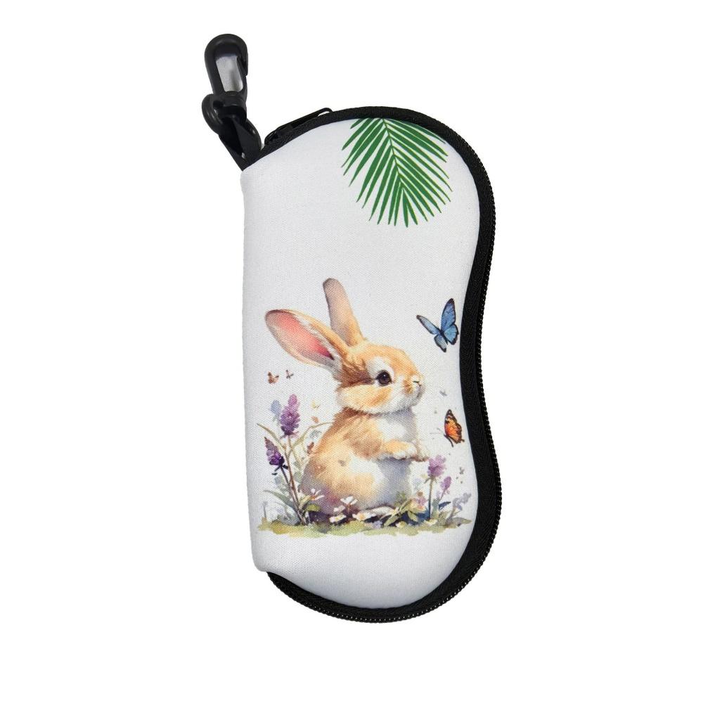 Birds Butterfly Floral Print Eyeglass Case Portable Zipper Sunglasses Pouch Protective Eyewear Holder for Women Men Travel