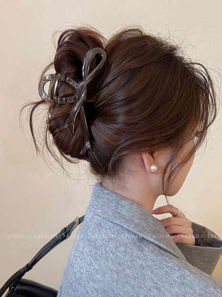 2025 Korean Style Large Updo Hair Clip for Thick Hair – Elegant Autumn Women’s Shark Clip
