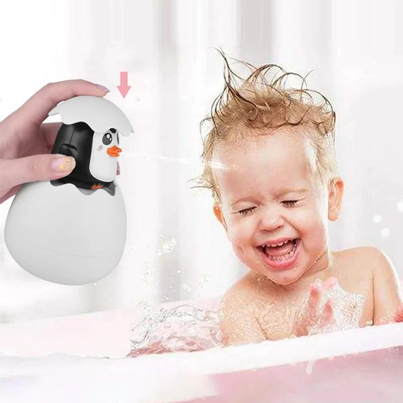 Baby Bath Toy Cute Duck Penguin Egg Water Spray Sprinkler Bathroom Swimming Baby Shower Gift for Toddlers Kids