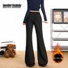 Beautiful Wardrobe Women's High-Waist Fleece-Lined Flared Sweatpants