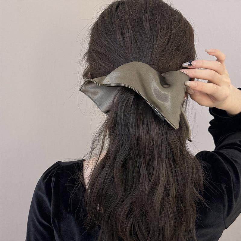 Gomas Elásticas Cuadradas De Seda Satinada Para El Cabello Para Mujeres Y Niñas, Coleteros Sólidos Lazos Grandes Para El Cabello