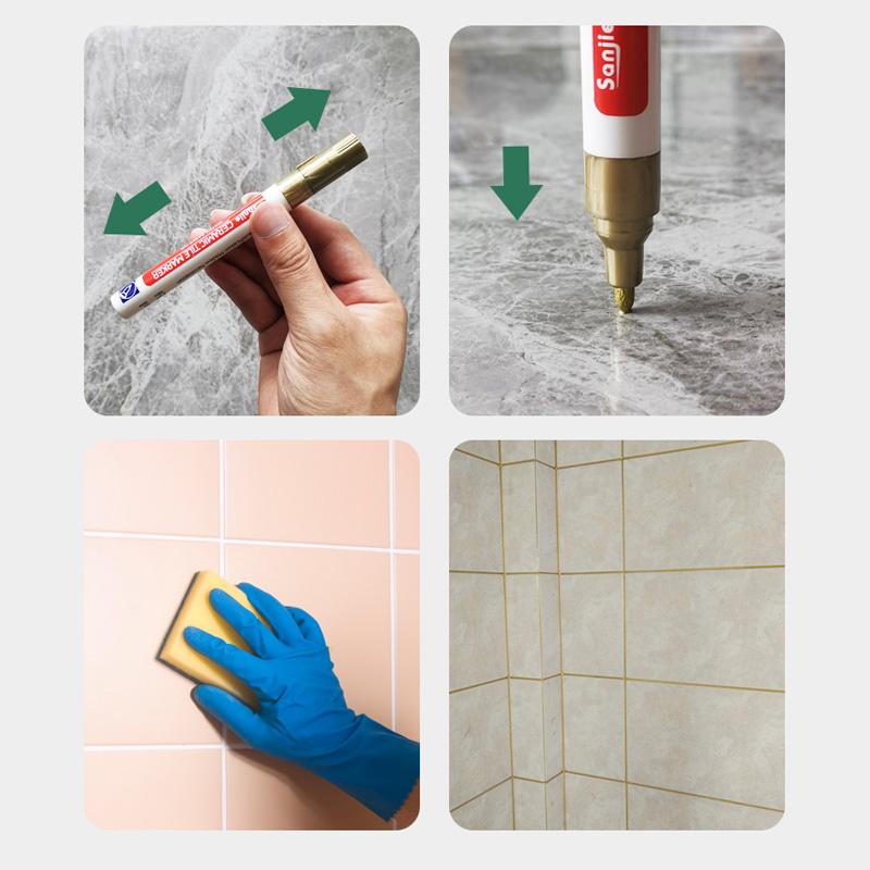 10pcs Waterproof Tile Marker Grout Pen Ceramic Tile Seam Pen Bathroom Floor Decontamination Mouldproof Filling Porcelain Repair Tools