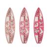 3Pcs/Set Wooden Hibiscus Surfboard Wall Decoration Farmhouse Rustic Surfboard Wall Art Home Bedroom Living Room Bathroom Wall Decorative Sign