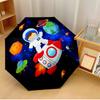 Astronauta Cartoon Printed Umbrella Windproof Folding Umbrella Portable Sun and Rain Umbrella Suitable for Gifting