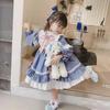 2024 Autumn/Winter Long-Sleeve Bow Lace Lolita Dress for Girls' Birthdays