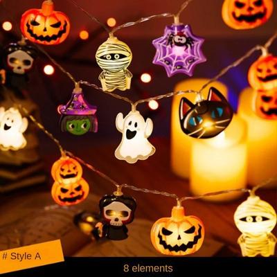 150CM Lichterkette Halloween Dekoration LED Kürbis Lichterkette Halloween Szenenarrangement Außengarten Feiertagsdekoration