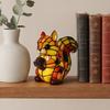 Yousheng Animal Table Lamp, Colored Glass Chicken Squirrel Monkey Mouse Horse Cattle Night Light, Warm Light Bedside Lamp for Bedroom Living Room